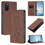 Custodia per telefono in ecopelle con protezione RFID magnetica e stampa a rilievo di simpatici gattini., For Samsung Galaxy S20 FE, For Samsung Galaxy S22 Ultra 5G