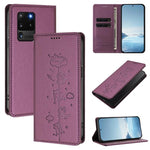 Custodia per telefono in ecopelle con protezione RFID magnetica e stampa a rilievo di simpatici gattini., For Samsung Galaxy S20 Ultra, For Samsung Galaxy S20