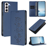 Custodia per telefono in ecopelle con protezione RFID magnetica e stampa a rilievo di simpatici gattini., For Samsung Galaxy S21 FE 5G, For Samsung Galaxy S21 5G