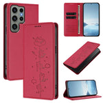 Custodia per telefono in ecopelle con protezione RFID magnetica e stampa a rilievo di simpatici gattini., For Samsung Galaxy S23 FE 5G, For Samsung Galaxy S23 Ultra 5G