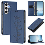 Custodia per telefono in ecopelle con protezione RFID magnetica e stampa a rilievo di simpatici gattini., For Samsung Galaxy S24 FE 5G, For Samsung Galaxy S24 Ultra 5G