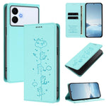 Custodia per telefono in ecopelle con protezione RFID magnetica e stampa a rilievo di simpatici gattini., For Samsung Galaxy S26 Edge 5G, For Samsung Galaxy S26 Ultra 5G