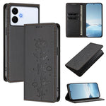 Custodia per telefono in ecopelle con protezione RFID magnetica e stampa a rilievo di simpatici gattini., For Samsung Galaxy S26 Edge 5G, For Samsung Galaxy S26 Ultra 5G