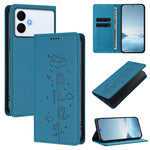 Custodia per telefono in ecopelle con protezione RFID magnetica e stampa a rilievo di simpatici gattini., For Samsung Galaxy S26 Edge 5G, For Samsung Galaxy S26 Ultra 5G