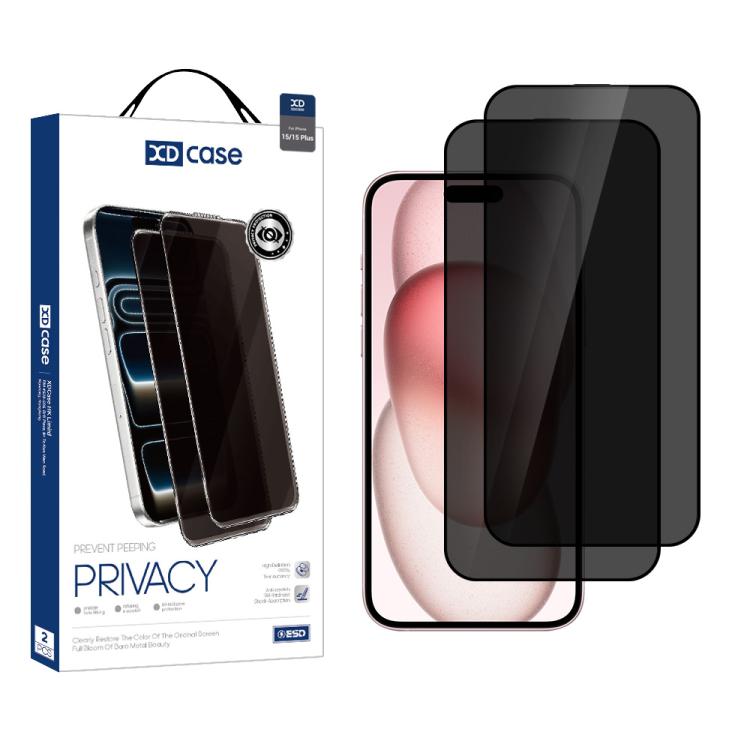 XDcase - Confezione da 2 pellicole protettive in vetro temperato anti-spionaggio con stampa serigrafica, For iPhone 17e/16e/13 Pro/14, For iPhone 17 Pro Max, For iPhone 17 Pro, For iPhone 17, For iPhone Air, For iPhone 16 Pro Max, For iPhone 16 Pro    ...