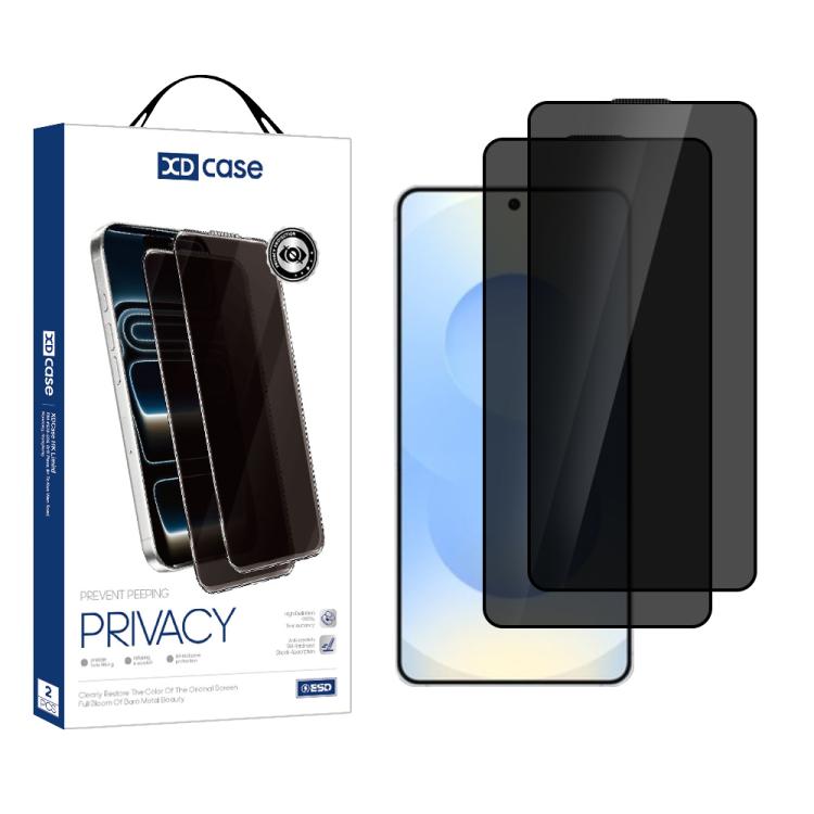 XDcase Confezione da 2 pellicole protettive in vetro temperato anti-spionaggio con stampa serigrafica, supporto per sblocco tramite impronta digitale, For Samsung Galaxy S26+ 5G, For Samsung Galaxy S26 Ultra 5G, For Samsung Galaxy S26 5G               ...