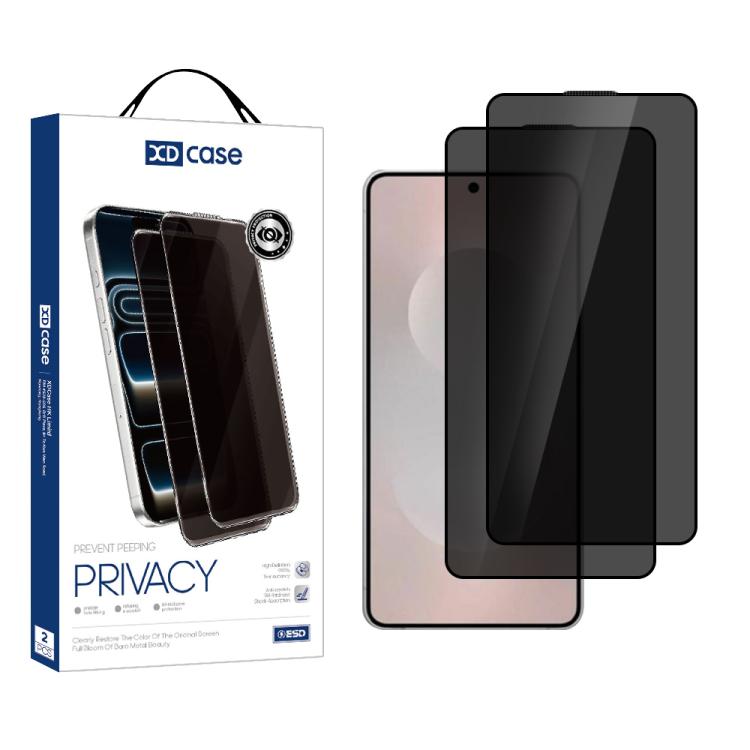 XDcase Confezione da 2 pellicole protettive in vetro temperato anti-spionaggio con stampa serigrafica, supporto per sblocco tramite impronta digitale, For Samsung Galaxy S26+ 5G, For Samsung Galaxy S26 Ultra 5G, For Samsung Galaxy S26 5G               ...