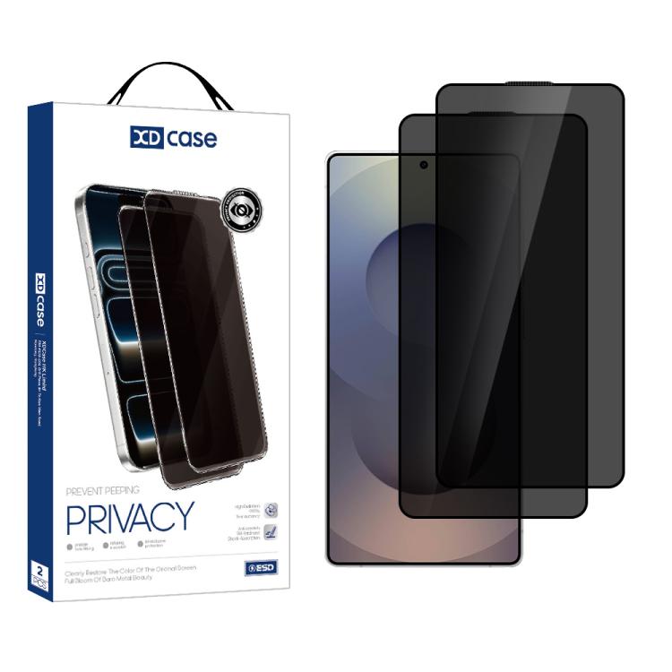 XDcase Confezione da 2 pellicole protettive in vetro temperato anti-spionaggio con stampa serigrafica, supporto per sblocco tramite impronta digitale, For Samsung Galaxy S26+ 5G, For Samsung Galaxy S26 Ultra 5G, For Samsung Galaxy S26 5G               ...