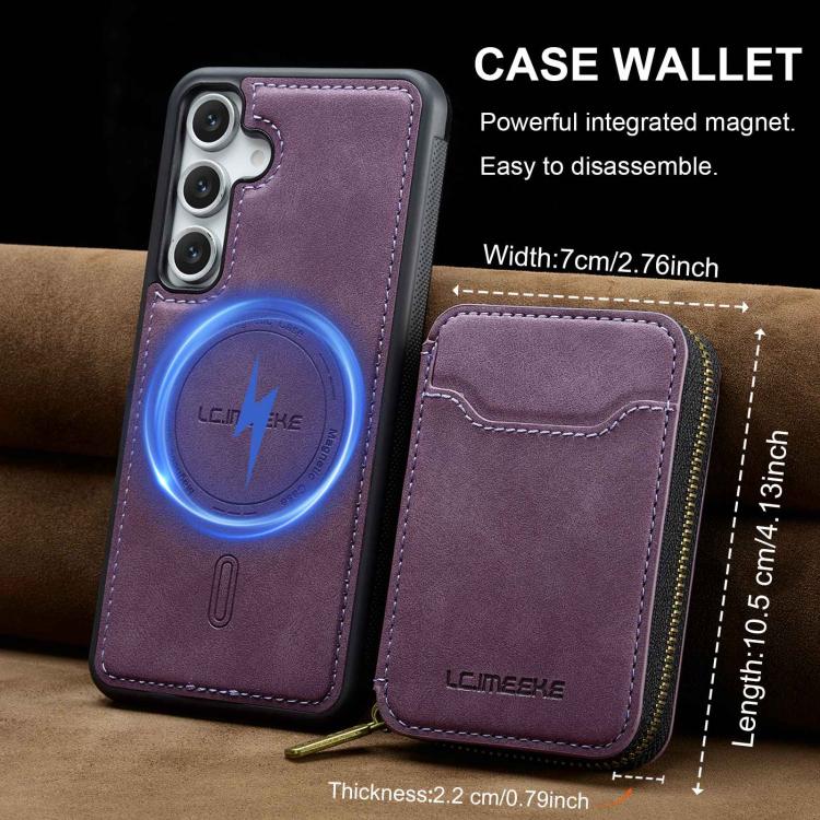 LC.IMEEKE Serie L6 Portafoglio con cerniera per carte Custodia magnetica MagSafe per telefono, For Galaxy A18 5G/A18 4G, For Samsung Galaxy A57 5G, For Samsung Galaxy A37 5G