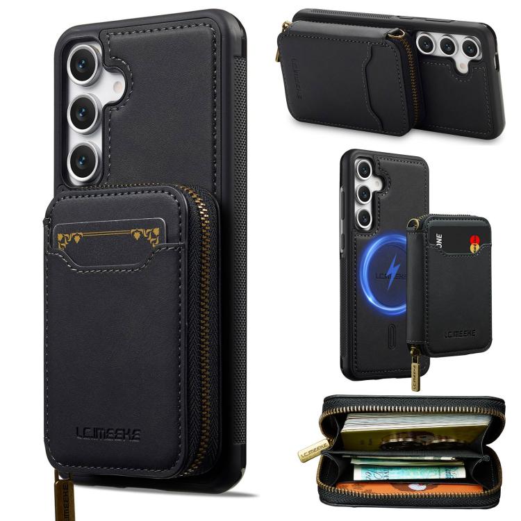 LC.IMEEKE Serie L6 Portafoglio con cerniera per carte Custodia magnetica MagSafe per telefono, For Galaxy A18 5G/A18 4G, For Samsung Galaxy A57 5G, For Samsung Galaxy A37 5G