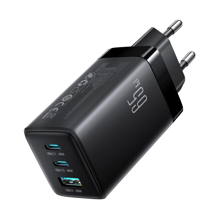 Caricabatterie JOYROOM JR-TG10 da 65 W con doppia porta USB Type-C e USB, completo di cavo da Type-C a Type-C., EU Plug, UK Plug