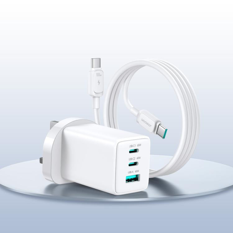 Caricabatterie JOYROOM JR-TG10 da 65 W con doppia porta USB Type-C e USB, completo di cavo da Type-C a Type-C., EU Plug, UK Plug