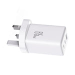Caricabatterie JOYROOM JR-TG10 da 65 W con doppia porta USB Type-C e USB, completo di cavo da Type-C a 8 pin., EU Plug, UK Plug