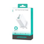 Caricabatterie JOYROOM JR-TG10 da 65 W con doppia porta USB Type-C e USB, completo di cavo da Type-C a 8 pin., EU Plug, UK Plug