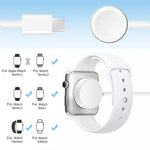 Set di supporto di ricarica in silicone e caricabatterie Type-C xDfind per Apple Watch e smartwatch., Silicone+Type-C (White), Silicone+Type-C (Black)