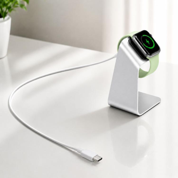 Set di supporto di ricarica in lega di alluminio e caricabatterie Type-C xDfind per Apple Watch e smartwatch., Aluminum Alloy+Type-C