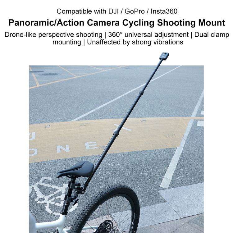 Morsetto a doppia pinza universale per manubrio di bicicletta per action camera., With Adapter & Screw, Single Clamp, With Extension Rod & Adapter & Screw, With Extension Rod