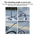 Morsetto a doppia pinza universale per manubrio di bicicletta per action camera., With Adapter & Screw, Single Clamp, With Extension Rod & Adapter & Screw, With Extension Rod