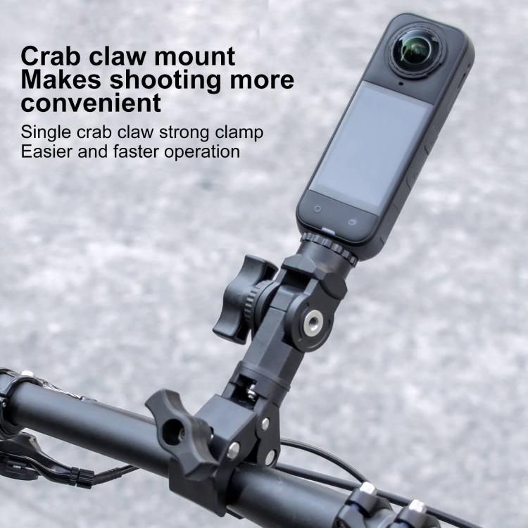 Morsetto a granchio singolo universale per manubrio di bicicletta per action camera, Single Clamp, With Adapter & Screw