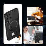 Custodia per telefono MagSafe con texture in fibra di carbonio e supporto, For Samsung Galaxy S26 Ultra 5G