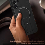 Custodia per telefono MagSafe con texture in fibra di carbonio e supporto, For Samsung Galaxy S26 Ultra 5G