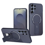Custodia per telefono MagSafe con texture in fibra di carbonio e supporto, For Samsung Galaxy S26 Ultra 5G