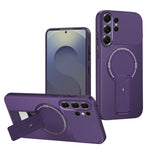 Custodia per telefono MagSafe con texture in fibra di carbonio e supporto, For Samsung Galaxy S26 Ultra 5G