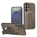 Custodia per telefono MagSafe con texture in fibra di carbonio e supporto, For Samsung Galaxy S26 Ultra 5G