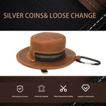 Portamonete piccolo in vera pelle con design retrò a forma di cappello Crazy Horse, marsupio
