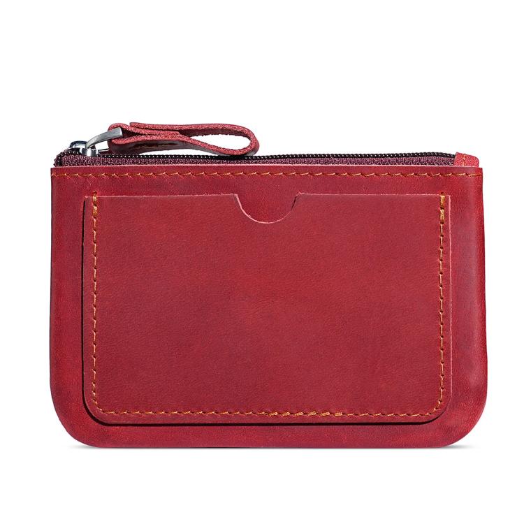 Portafoglio unisex in vera pelle stile retrò Crazy Horse, piccolo portamonete