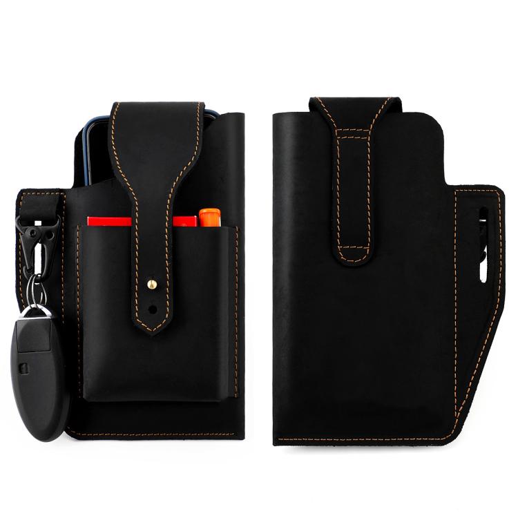 Marsupio da uomo vintage in vera pelle, ideale per sport all'aria aperta e per portare il cellulare.