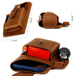 Marsupio da uomo vintage in vera pelle, ideale per sport all'aria aperta e per portare il cellulare.
