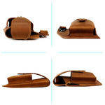 Marsupio da uomo vintage in vera pelle, ideale per sport all'aria aperta e per portare il cellulare.