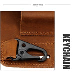 Marsupio da uomo vintage in vera pelle, ideale per sport all'aria aperta e per portare il cellulare.