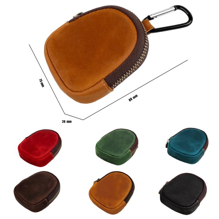 Portafoglio piccolo in vera pelle a forma di conchiglia, ideale per riporre auricolari e chiavi.