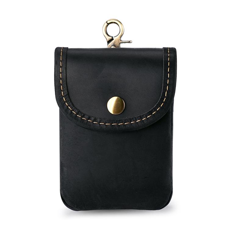 Marsupio da uomo vintage in vera pelle, piccolo, porta sigarette, chiavi e portamonete