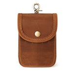Marsupio da uomo vintage in vera pelle, piccolo, porta sigarette, chiavi e portamonete