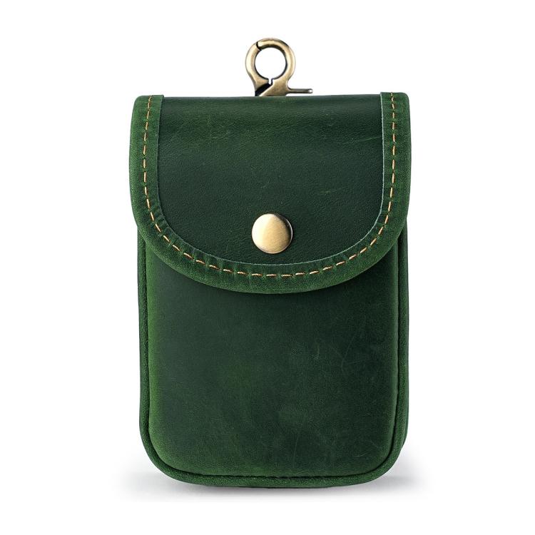 Marsupio da uomo vintage in vera pelle, piccolo, porta sigarette, chiavi e portamonete