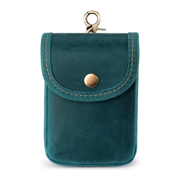 Marsupio da uomo vintage in vera pelle, piccolo, porta sigarette, chiavi e portamonete