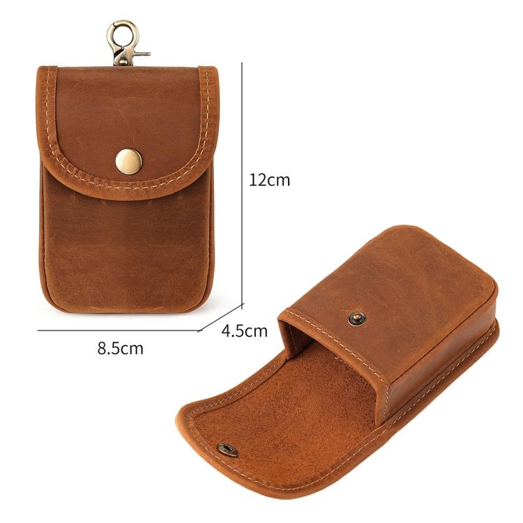 Marsupio da uomo vintage in vera pelle, piccolo, porta sigarette, chiavi e portamonete