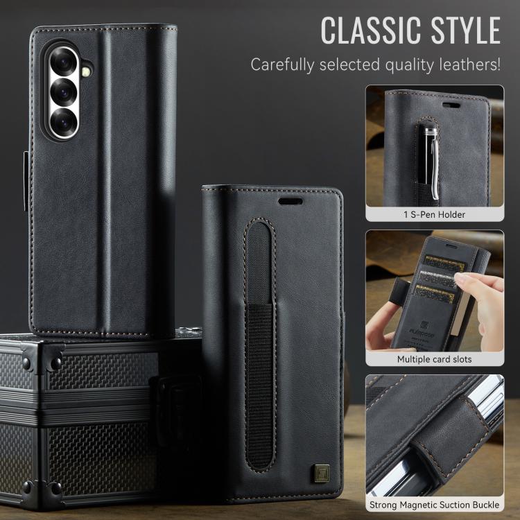 Custodia in pelle per telefono AutSpace A11 con fibbia laterale, MagSafe, protezione magnetica RFID., For Samsung Galaxy Z Fold7 5G