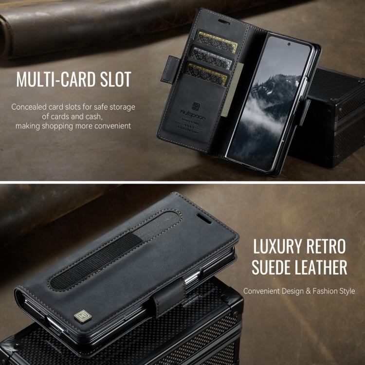 Custodia in pelle per telefono AutSpace A11 con fibbia laterale, MagSafe, protezione magnetica RFID., For Samsung Galaxy Z Fold7 5G