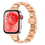 Cinturino per orologio sottile in acciaio inossidabile con fibbia a farfalla in metallo., For Huawei Watch Fit4 / Fit4 Pro / Fit3