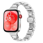 Cinturino per orologio sottile in acciaio inossidabile con fibbia a farfalla in metallo., For Huawei Watch Fit4 / Fit4 Pro / Fit3