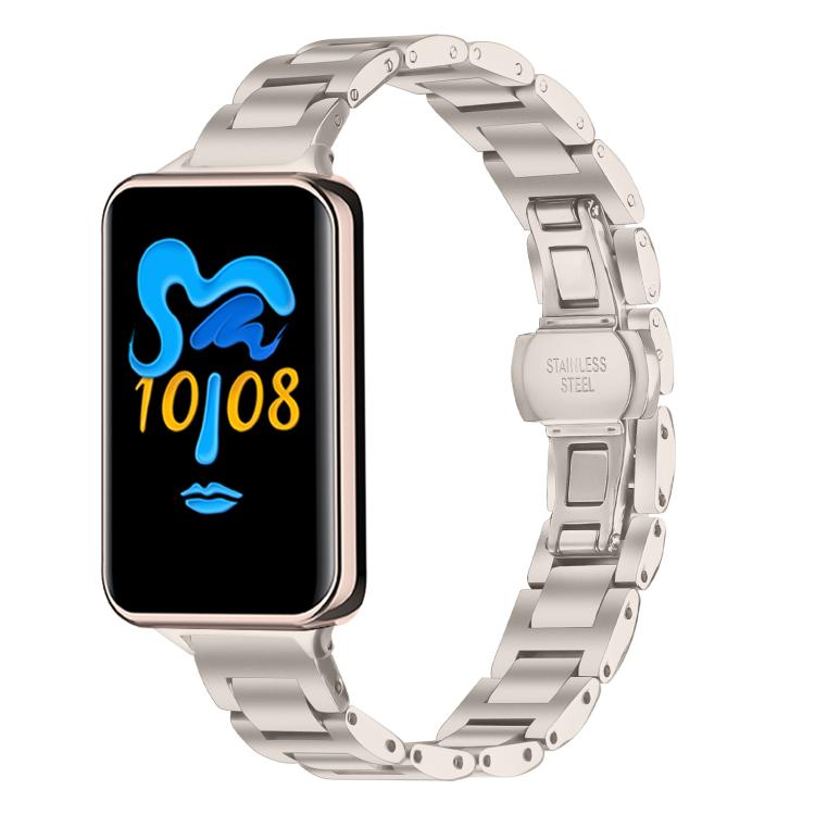 Cinturino per orologio sottile in acciaio inossidabile con fibbia a farfalla in metallo., For Honor Band 10 / 9