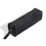 Astuccio portapenne in pelle Crazy Horse con cerniera, ideale per cancelleria e archiviazione.