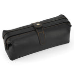 Pochette vintage in vera pelle di grande capacità, borsa porta cosmetici antica