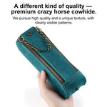 Astuccio portapenne vintage in vera pelle con doppia cerniera, portatile.
