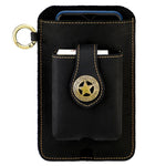 Marsupio da uomo vintage in vera pelle, ideale per attività all'aperto e lavoro, con custodia per cellulare.