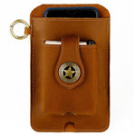 Marsupio da uomo vintage in vera pelle, ideale per attività all'aperto e lavoro, con custodia per cellulare.